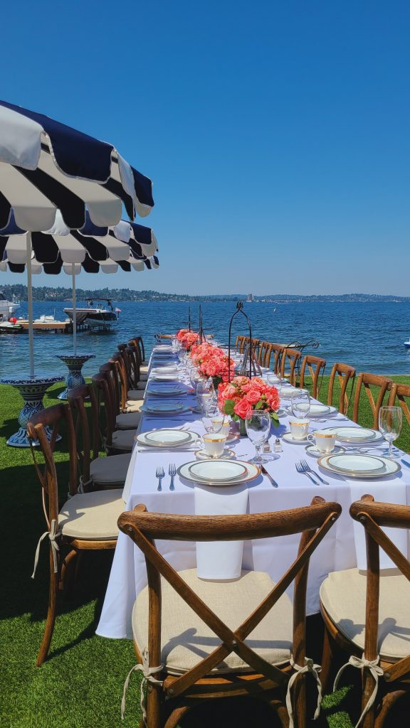 beach tea table setup 2nd angle