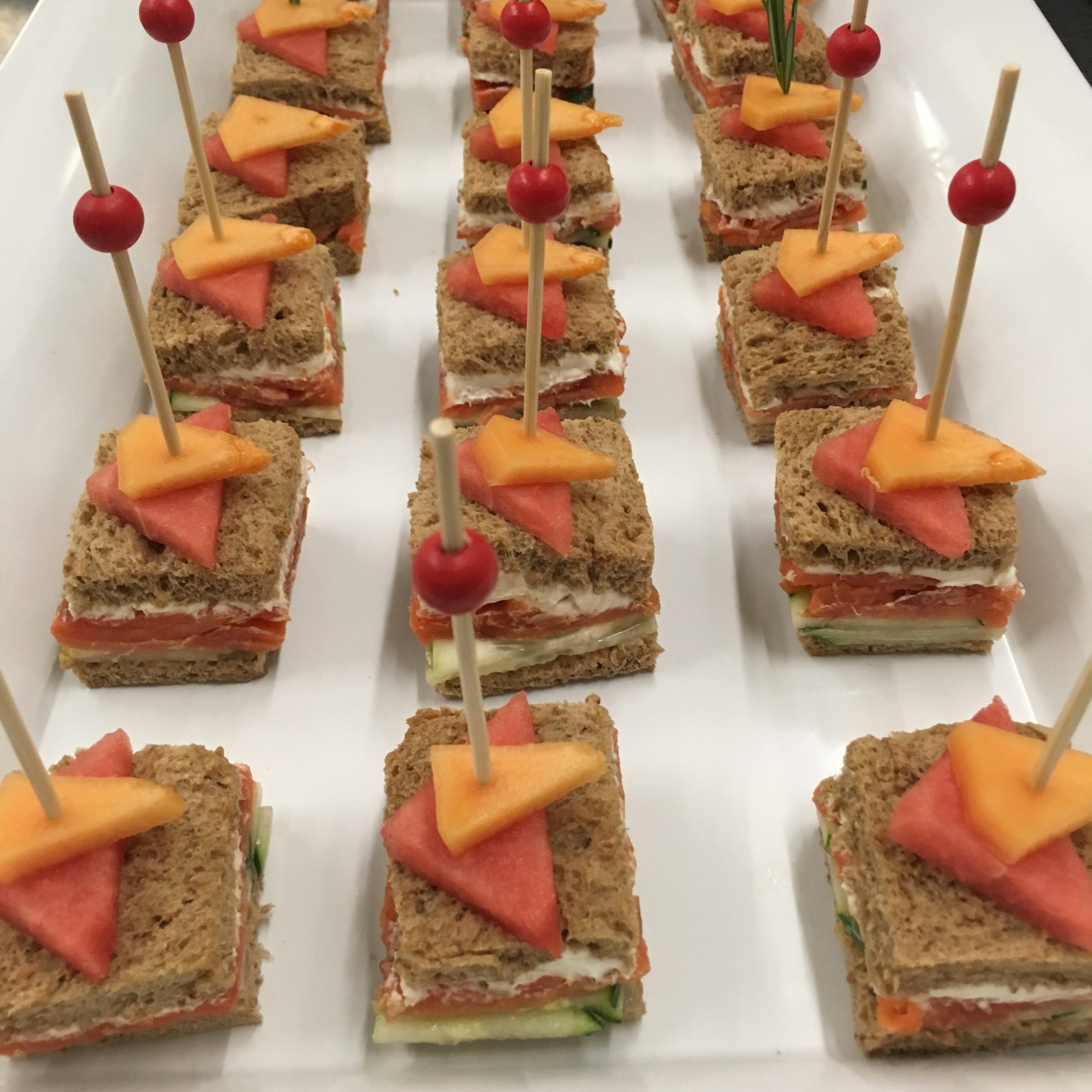 high tea sandwiches. They are bite sized.
