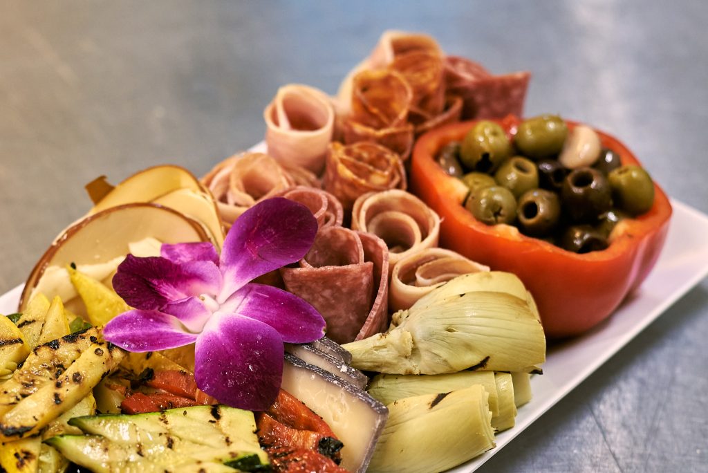 Grilled vegetables and charcuterie