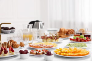 breakfast plates on table